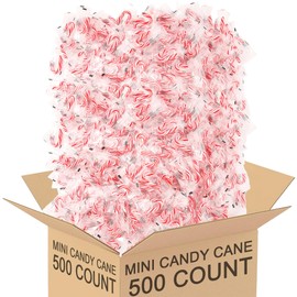 Mini Candy Canes Peppermint Flavor - Classic Red & White, Individually Wrapped (500 Count, Peppermint)