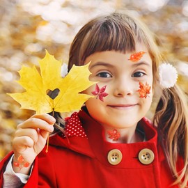 winthrop 120 Pcs Glitter Autumn Temporary Tattoos for Kids, Individually Wrapped Waterproof Safety Thanksgiving Tattoos, Maple Leaves, Best Choice for Fall Goody Bag Stuffers, 60 Different Designs