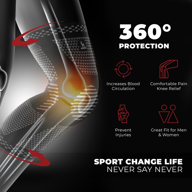 Astorn Knee Brace with Patella Gel Pad & Side Stabilizers