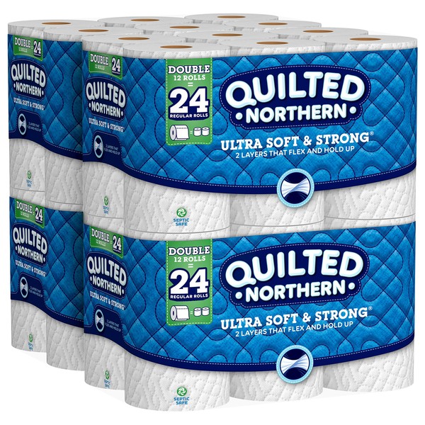 Quilted Northern Ultra Soft & Strong Toilet Paper, 48 Double Rolls, 48 = 96 Regular Rolls,12 Count (Pack of 4)