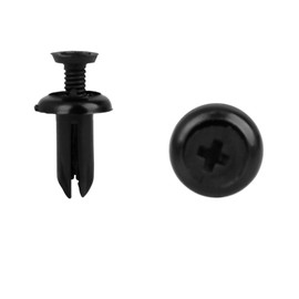 sourcing map 30 Pieces 5 mm Black Plastic Rivets Push Type Panel Retainer Fastener Clip for Car
