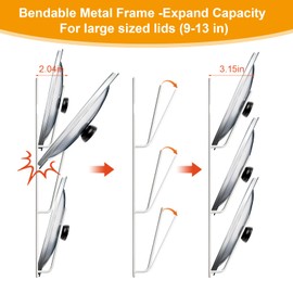 MZTOOL 2 Pack Pot Lid Organizer Rack, 6-Tier Pot Lid Holder,No Drilling Required, Sticks To Smooth Walls/Doors, Rust-Resistant Pot Lids For Kitchen Storage