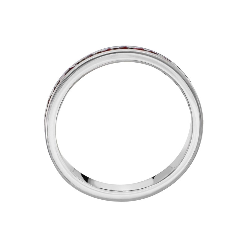 Tuscany Silver Women's Sterling Silver 2 mm Red Crystal Eternity