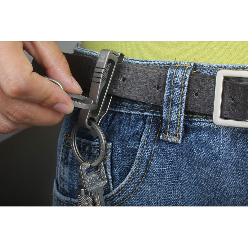 TISUR Titanium Belt, Hanging Keychain, Carabiner, Stylish, Car, Bicycle, Motorcycle,