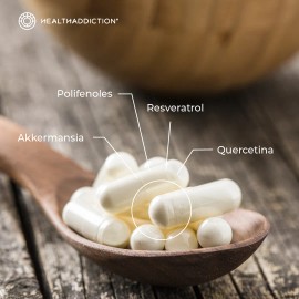 Healthaddiction - Akkermansia 400 Mg - Salud Intestinal y Metabólica - Probióticos para el Equilibrio Digestivo - 60 Cápsulas - Sabor Sin Sabor