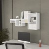 White 5-Shelf Globe Wall-Mounted Shelf Unit Elegant Wall Shelvescolor: as