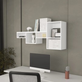 White 5-Shelf Globe Wall-Mounted Shelf Unit Elegant Wall Shelvescolor: as Pic Color