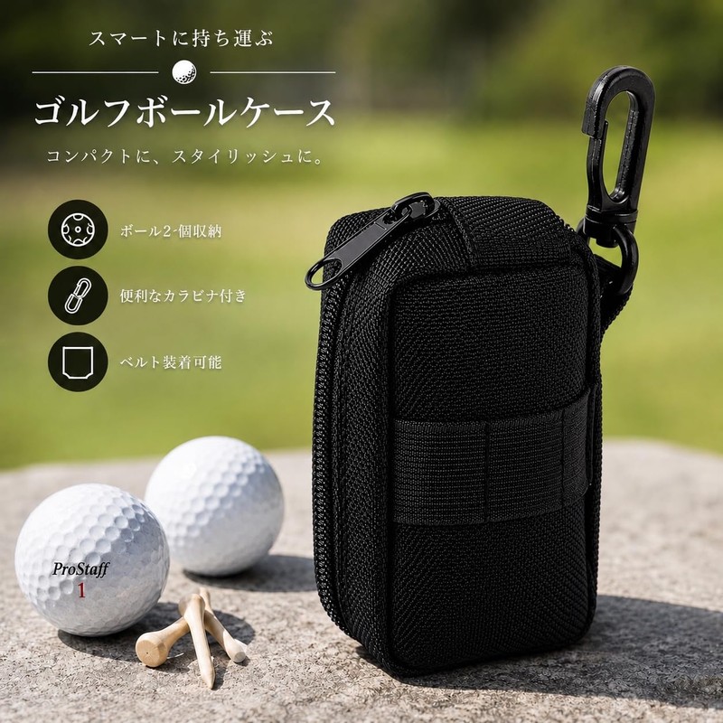 MZsplus Golf Ball Case, 2 Balls, 4 Tees Storage with