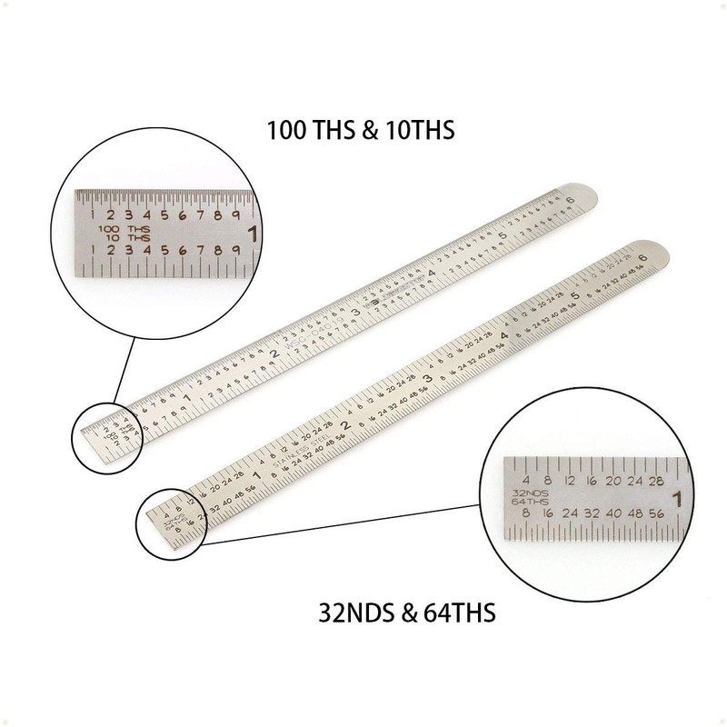 6 in Machinist Ruler Scale 5R 10ths 1/100 1/32 1/64