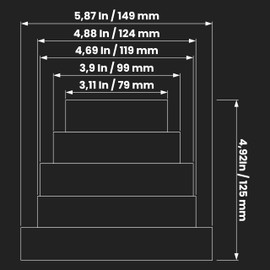 3" up to 6" Inch Pack of 2 Duct Inline Reducer-Increaser - Plastic Universal Connector - Vent Pipe Size Adapter - Air Conditioning, Heating, Cooling - 3 4 5 6 in Ventilation Duct Converter (80-150mm)