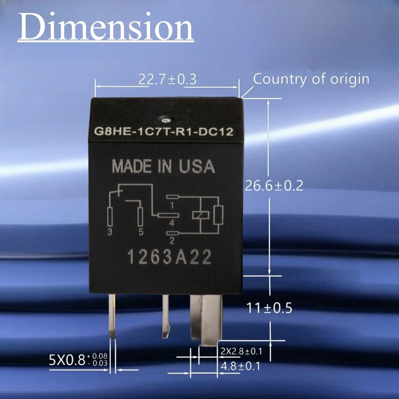 2pcs G8HE-1C7T-R1-DC12 5-Pin Car Relay