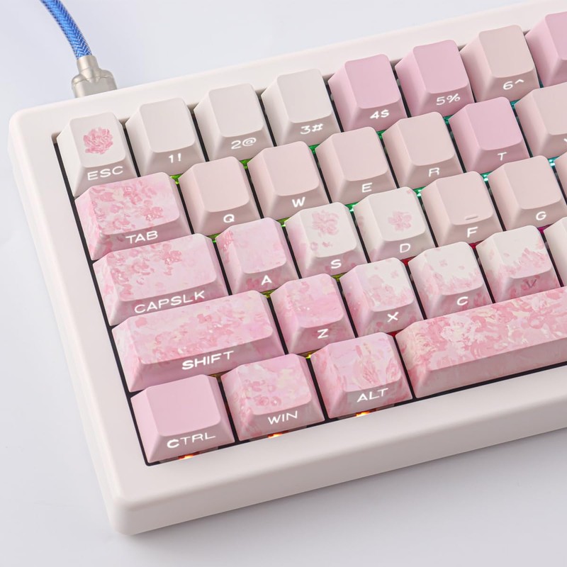 Tsungup Keycaps Cherry Blossom Tie-Dye Keycap Set - Custom Side