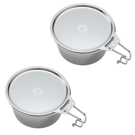 Camping Moon S-360-SG-2P Camping Cup, Stainless Steel Sierra Cup with Lid, Deep Type, 12.2 fl oz (360 ml)