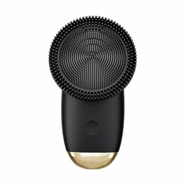 Electric Sonic Facial Cleansing Brush, Facial Cleanser Facial Cleaning Device, Face Scrubber Attraction Face Brush, Cleaning Milk Silica Gel Purple Face Brush, Face Cleaning Tool - Color: Black, Specification: 1 Count