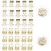 30pcs Gold Binder Clips Flower Shape Pentagonal Heart Shape Electroplating
