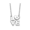 Sterling Silver LOVE Heart Necklace with Chain
