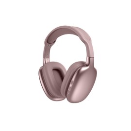 TJ - Active Noise Cancellation Bluetooth Supersoft Leather Over-The-Head Headset Wireless Wired Built-in MIC 24H Playtime High Res Audio Travel/Work/School/Students/Gaming/Running/Gym (Pink)
