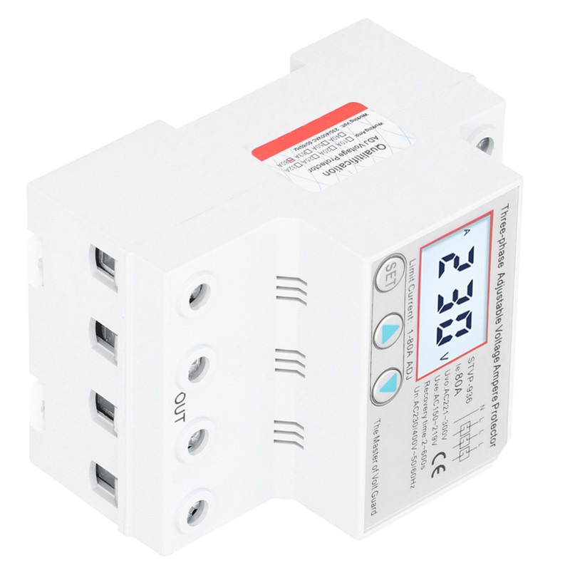 Adjustable Voltage Protector 3Phase LCD Multifunctional SelfResetting STVP936 230v 400V