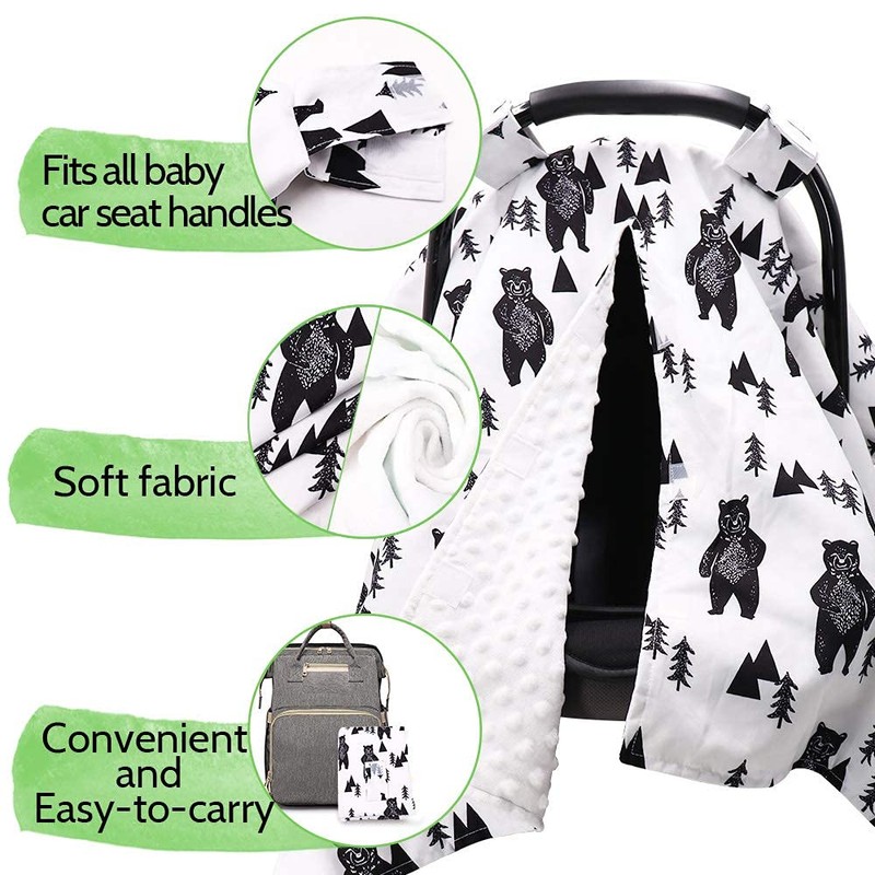 TANOFAR Carseat Covers Baby Boy & Girl, Peekaboo Opening Infant
