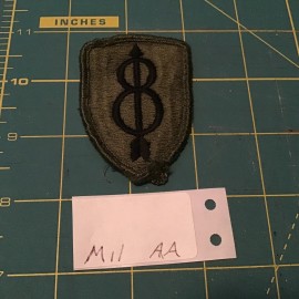 US ARMY 8TH INFANTRY DIVISION OD SUBDUED PATCH (1980's NOS) BDU ORG VTG MILITARY