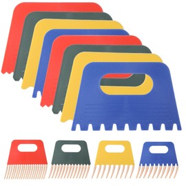 8 Pack Texture Tools for Plaster Plastic Paint Scraper Tool Art Paint Scrapers Textured Arts Putty Scraper DIY Graffiti Oil Painting Drawing Plaster Textures Tools for Texture Art on Canvas(4 Types)