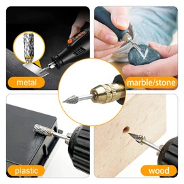 SoundZero 6 Piece Carbide Burr Set, Double Cut Burr, Carbide Rotary Cutter Set, End Mill, with 1/8 Inch Shank, for Grinder, Carving, Metal Polishing, Engraving, Drilling