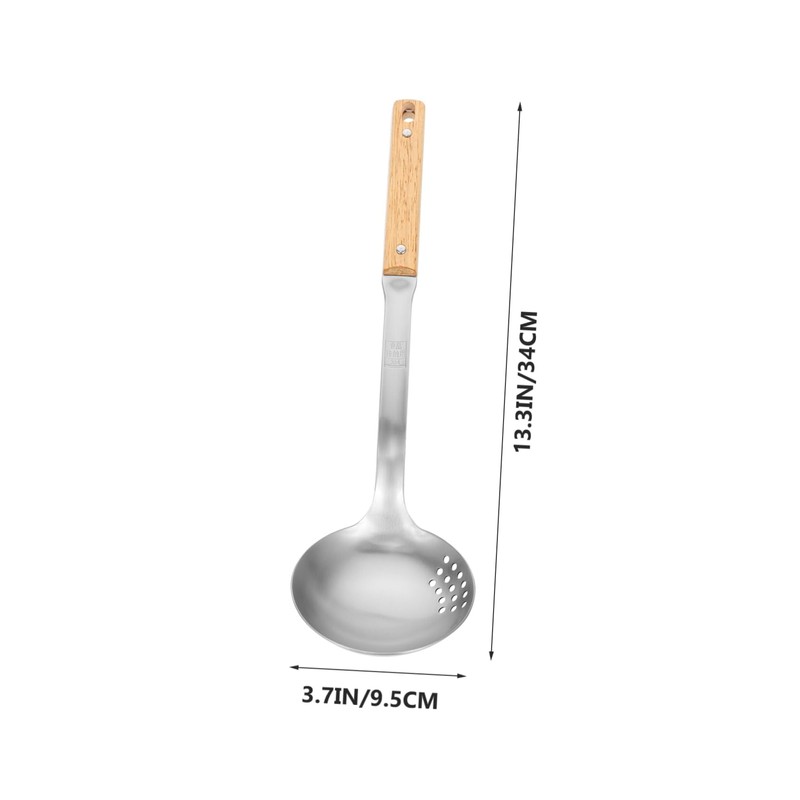 Ciieeo Stainless Steel Cooking Spoon with Wooden Handle Versatile Ladle