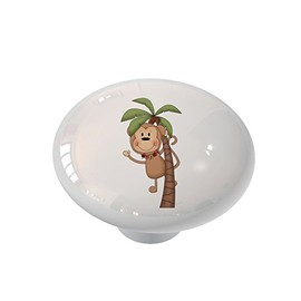Gotham Decor Palm Tree Luau Monkey Ceramic Drawer Knob