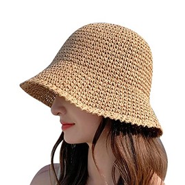 QUINTRA Women Criss Ponytail Hat Baseball Cap High Messy Bun Ponycap Hats Quick Dry Hat Vintage Bucket Hat, khaki, M