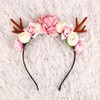Minkissy Elk Antlers Headband Flower Hair Garland Flower Crown Headpiece