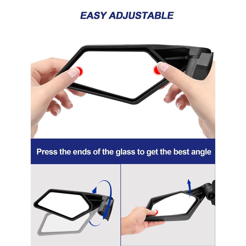X3 Side Mirrors, Adjustable Folding Maverick X3 Side Mirrors Compatible