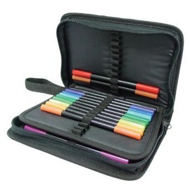 CRAFTS TOO BLACK LARGE PEN STORAGE CASE 160mm x 230mm FITS 48 PENS CHILDREN