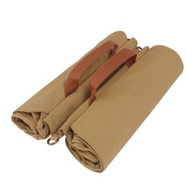 TOURBON Canvas Cycling Bicycle Bike Pannier Rear Seat Bag Rack Trunk (Waterproof, Roll-Up) (Khaki)