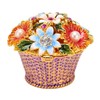 Flower Basket Jewelry Box Exquisite Vintage Hand Painted Metal Trinket