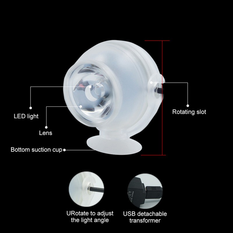 Plastic LED Aquarium Colourful Gradient Waterproof Submersible Night Spot Light