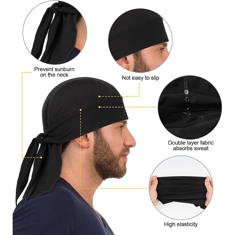 Unbranded Cooling Skull Cap Helmet Liner Sweat Head Wraps Bandanas