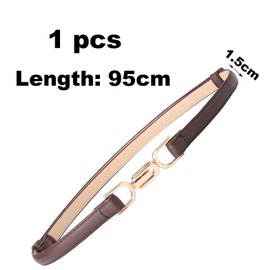 O5O2 1 x waist belt, women's slim, stretch belt women, elastic belt, thin elastic belt, elegant women's dress belt, vintage stretch belt (brown), 1