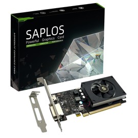 SAPLOS GT 1030 Graphics Card, 4GB GDDR4 64-bit, HDMI DVI, Low Profile, PC Video Card Gaming, Computer GPU, 4K Support, DirectX 12, 2 Displays Support