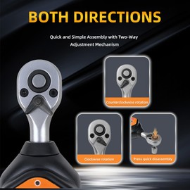 AICEYI Digital Torque Wrench, 73.7 Ft.lbs/3-100 N.m, 1/2 in Drive Rachet Torque Wrench with Buzzer & LED Indicator Four Units of Measure Torque Wrenches Digital