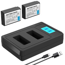 LP-E8 Battery Charger Pack, 2-Pack Battery & Dual Slot Charger, Compatible with Canon EOS Rebel T2i, T3i, T4i, T5i, 550D, 600D, 650D, 700D, Kiss X4, X5, X6i, X7i Cameras &More(Not for T2 T3 T4 T5)
