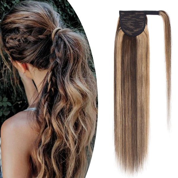 SEGO Ponytail Hair Piece, Extension Clip in Real Remy Hair