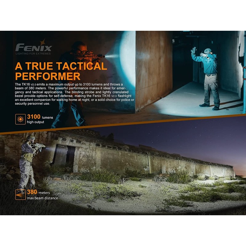 FENIX TK16 V2.0 Tactical 3100 Lumen LED Torch with USB-C