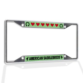 Fastasticdeals Metal Insert License Plate Frame American Saddlebreds Weatherproof Car Accessories Chrome 4 Holes Solid Insert