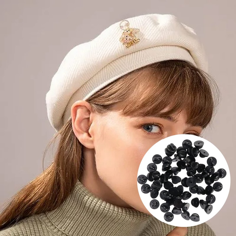 30pcs Rubber Pin Back,Butterfly Clutch Backings,Pin Safety Backs Replacement Uniform