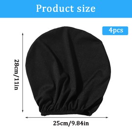 JAONLD Headrest Covers Car Set of 4 Universal Headrest Cover Car Elastic Headrest Protector Breathable and Flexible Dustproof and Washable Suitable for Truck, Bus, Car (Black)