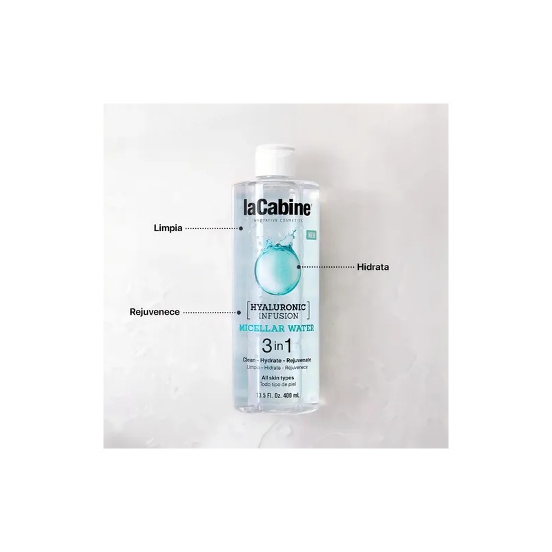 Agua Micelar Hidratante y Rejuvenecedora 3 en 1 LaCabine 400ml