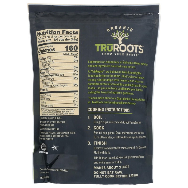 TruRoots Organic Quinoa, 32 Ounces, Certified USDA Organic, Non-GMO Project