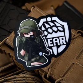 Gunfight Game Patch, Anime Bear Girl Printed Hook and Loop Patches, Funny Appliques for Backpacks, Trucker Hats, Lunch Bags, Vests, Jackets