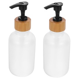 SAFIGLE 2pcs Refillable Shampoo Dispenser Bottles Durable Lotion Pump for Soap Body Wash Conditioner Easy Press Design for Home Travel