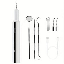 Unbranded Ultrasonic Tooth Cleaner Tartar Plaque Remover Electric Dental Whiten Kit Black